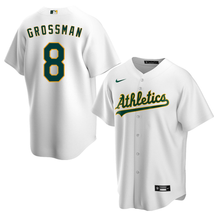 Nike Men #8 Robbie Grossman Oakland Athletics Baseball Jerseys Sale-White
